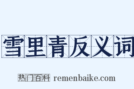 雪里青反义词是什么意思的图片